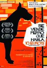 L’affiche du court-métrage Se vende perro que habla, 10 euros