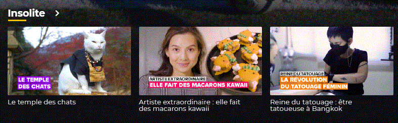 3 vidéos sous la rubrique Insolites